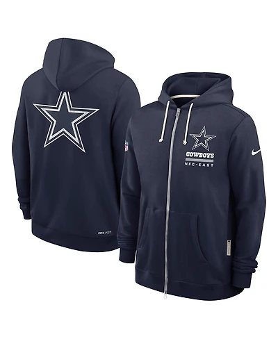 Nike Men's Navy Dallas Cowboys Sideline Utility Player Performance Full-Zip Hoodie