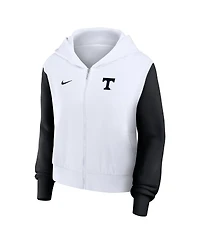 Nike Women's White Tennessee Volunteers Cropped Beyond Capability Color-Block Script Full-Zip Hoodie