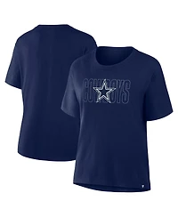 Fanatics Women's Navy Dallas Cowboys Line Em Up T-Shirt