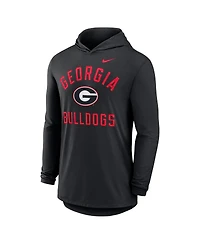 Nike Men's Black Georgia Bulldogs Classic Arch Tri-Blend Performance Long Sleeve Hoodie T-Shirt