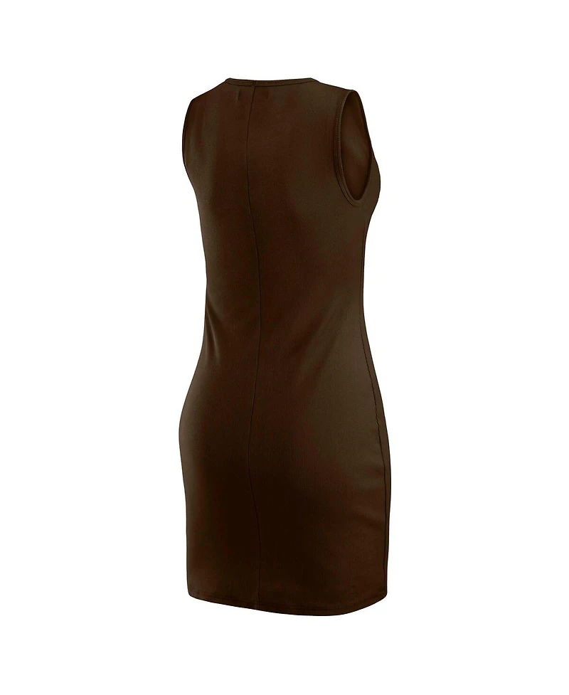 Wear by Erin Andrews x Gracie Women's Hunt Brown Cleveland Browns Ribbed Tank Dress