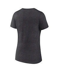 Logo Athletic Women's Heather Charcoal Las Vegas Raiders Unrivaled V-Neck T-Shirt