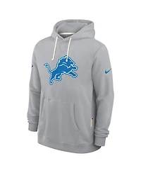 Nike Men's Gray Detroit Lions Sideline Standard Issue Initial Home Dri-fit Hoodie