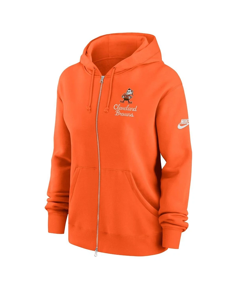 Nike Women's Orange Cleveland Browns Phoenix Rewind Full-Zip Hoodie