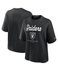 Nike Women's Black Las Vegas Raiders Essential Script Relaxed Boxy T-Shirt