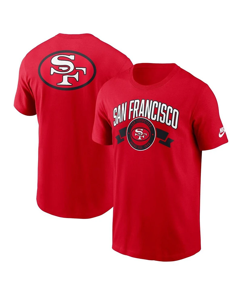 Nike Men's Scarlet San Francisco 49ers Rewind Front and Back Hit Essential T-Shirt