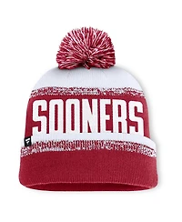Fanatics Men's Crimson/White Oklahoma Sooners Thrive Cuffed with Pom Knit Hat