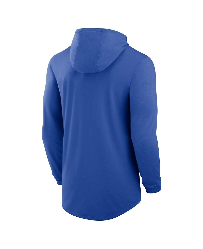 Nike Men's Royal Kentucky Wildcats Classic Arch Tri-Blend Performance Long Sleeve Hoodie T-Shirt