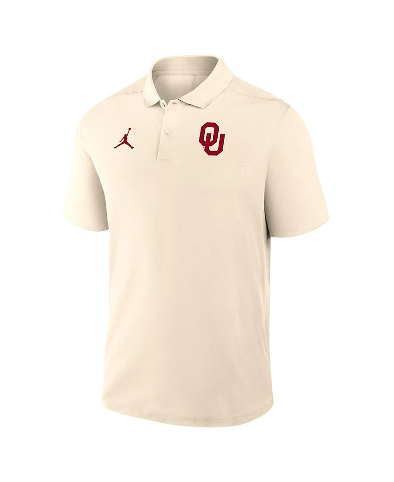 Jordan Men's Tan Oklahoma Sooners Primary Logo Victory Performance Polo Shirt
