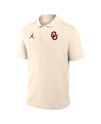Jordan Men's Tan Oklahoma Sooners Primary Logo Victory Performance Polo Shirt