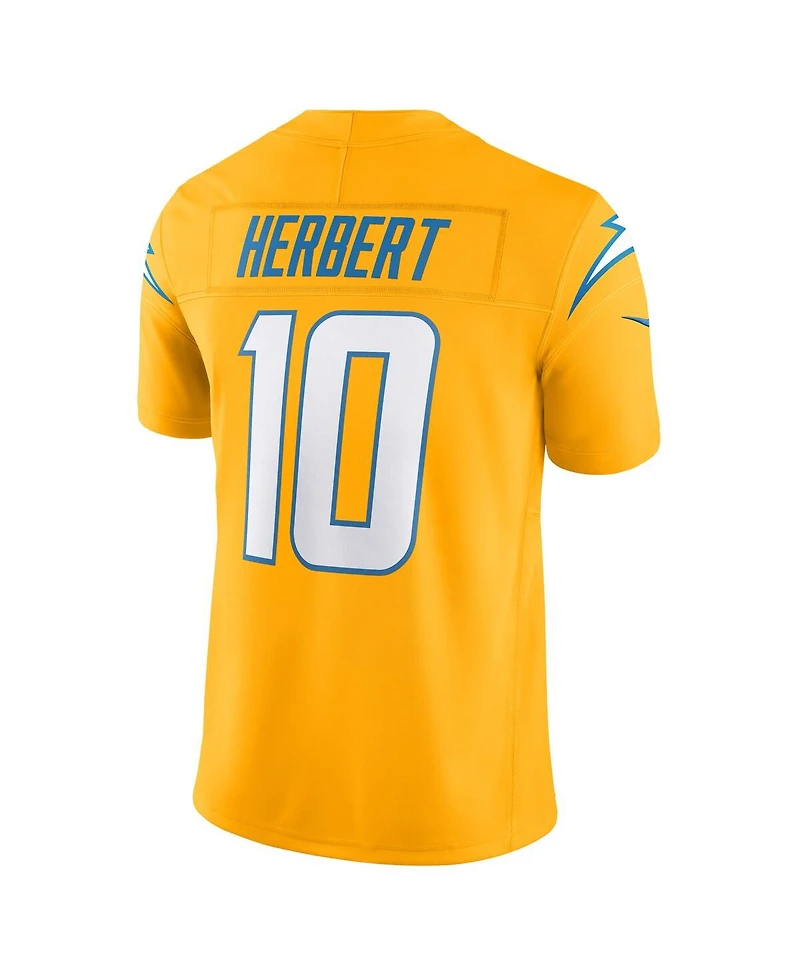 Nike Men's Justin Herbert Gold Los Angeles Chargers Alternate Charger Power Vapor F.u.s.e. Limited Jersey