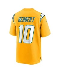 Nike Men's Justin Herbert Gold Los Angeles Chargers Alternate Charger Power Game Player Jersey