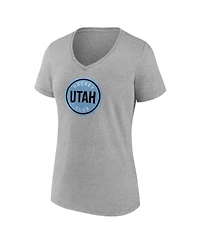 Fanatics Women's Heather Gray Utah Hockey Club Draft Logo V-Neck T-Shirt