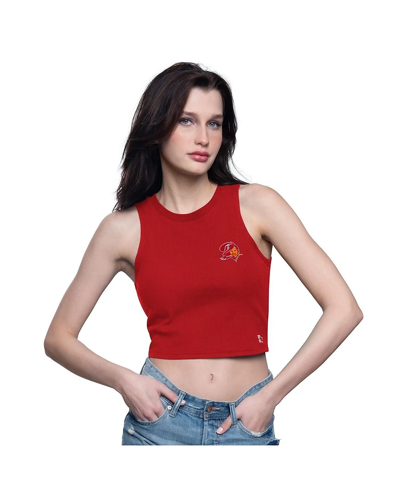 Starter Women's Red Tampa Bay Buccaneers Show Up Cropped Tank Top