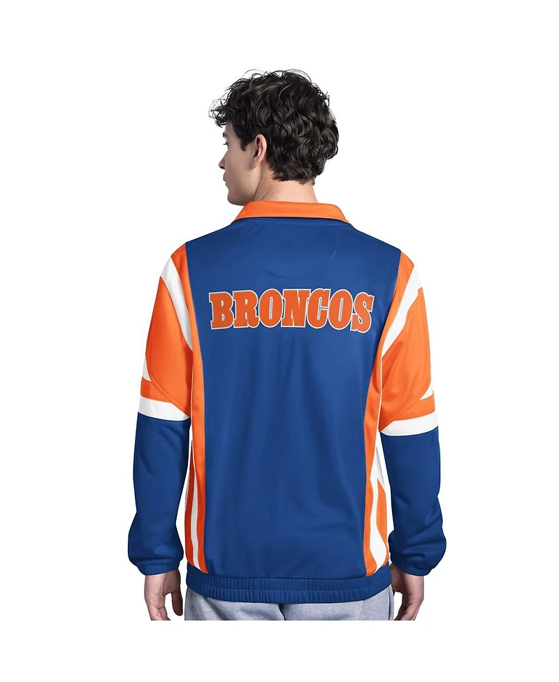 Starter Men's Blue/Orange Denver Broncos Contender Vintage Logo Full-Zip Track Jacket