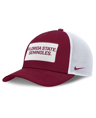 Nike Men's Garnet/White Florida State Seminoles 2025 On-Field Rise Patch Trucker Adjustable Hat