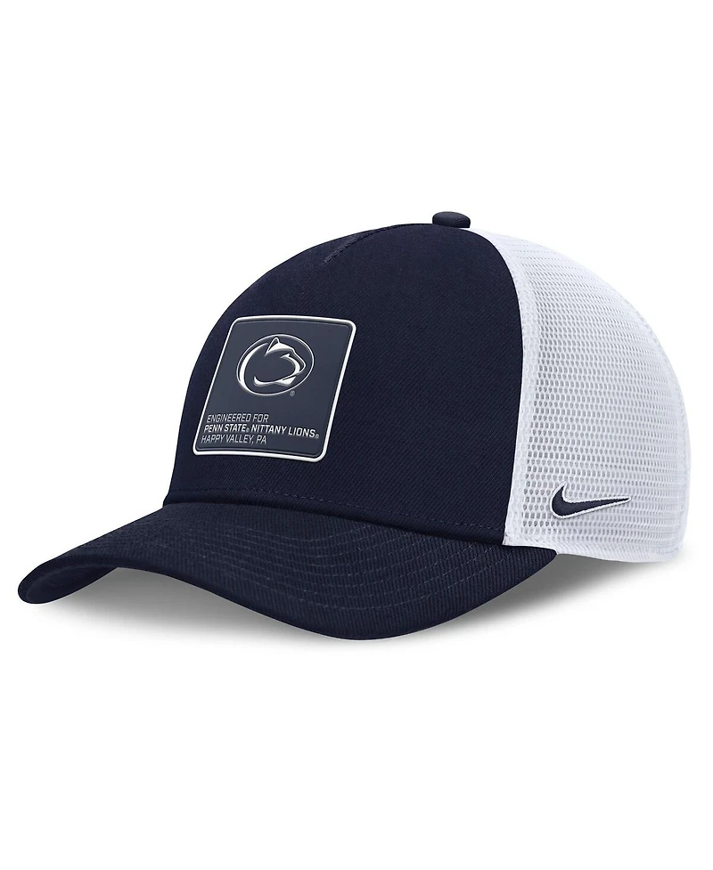 Nike Men's Navy/White Penn State Nittany Lions 2025 On-Field Rise Engineered Trucker Adjustable Hat