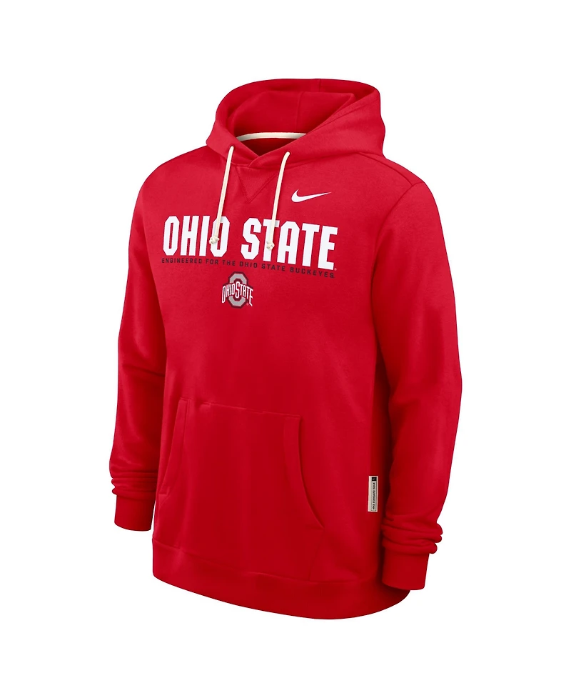 Nike Men's Scarlet Ohio State Buckeyes 2025 Sideline Performance Pullover Hoodie