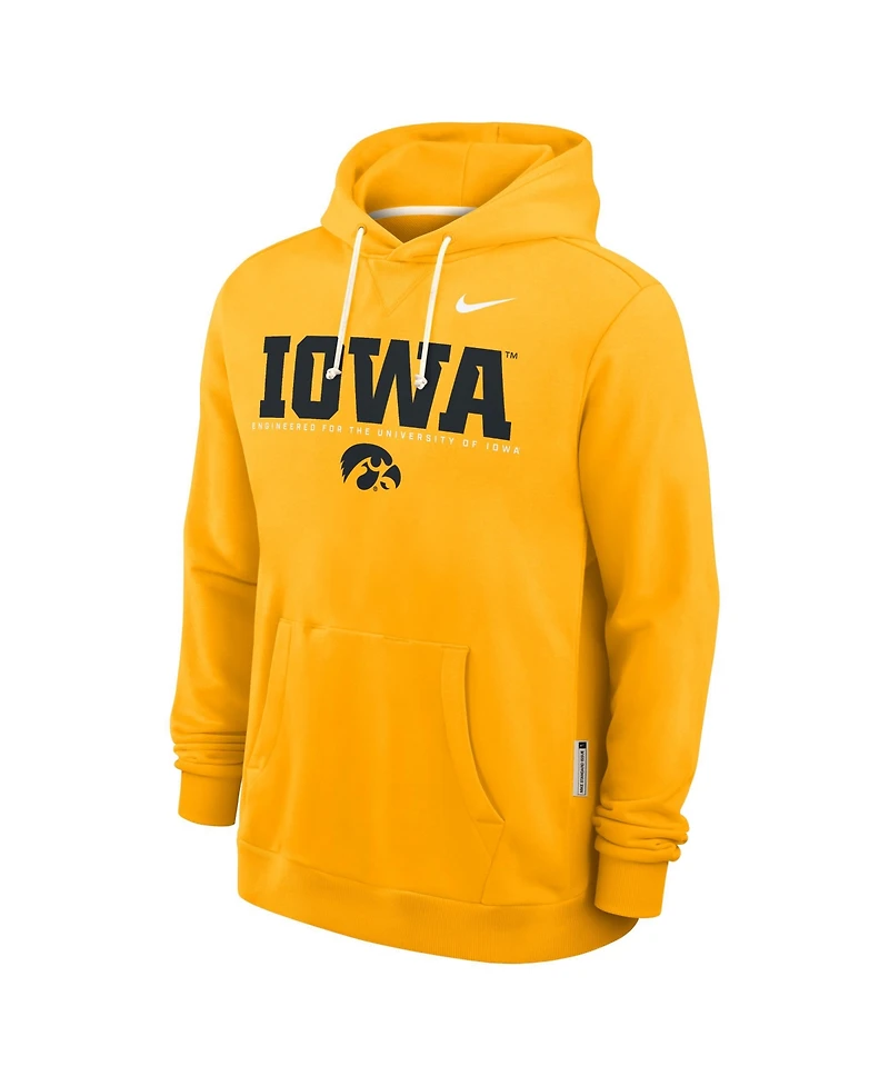 Nike Men's Gold Iowa Hawkeyes 2025 Sideline Performance Pullover Hoodie