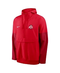 Nike Men's Scarlet Ohio State Buckeyes Anorak Half-Zip Hoodie Jacket