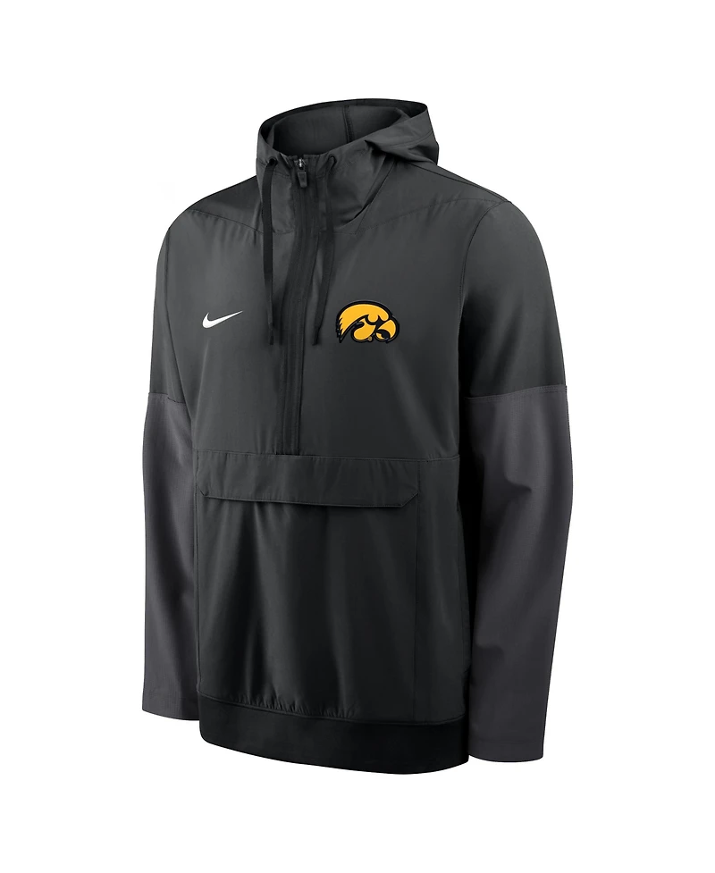 Nike Men's Black Iowa Hawkeyes Anorak Half-Zip Hoodie Jacket