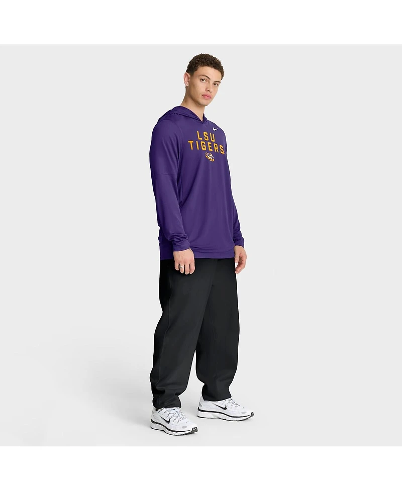 Nike Men's Purple Lsu Tigers 2025 Sideline Performance Long Sleeve Hoodie T-Shirt