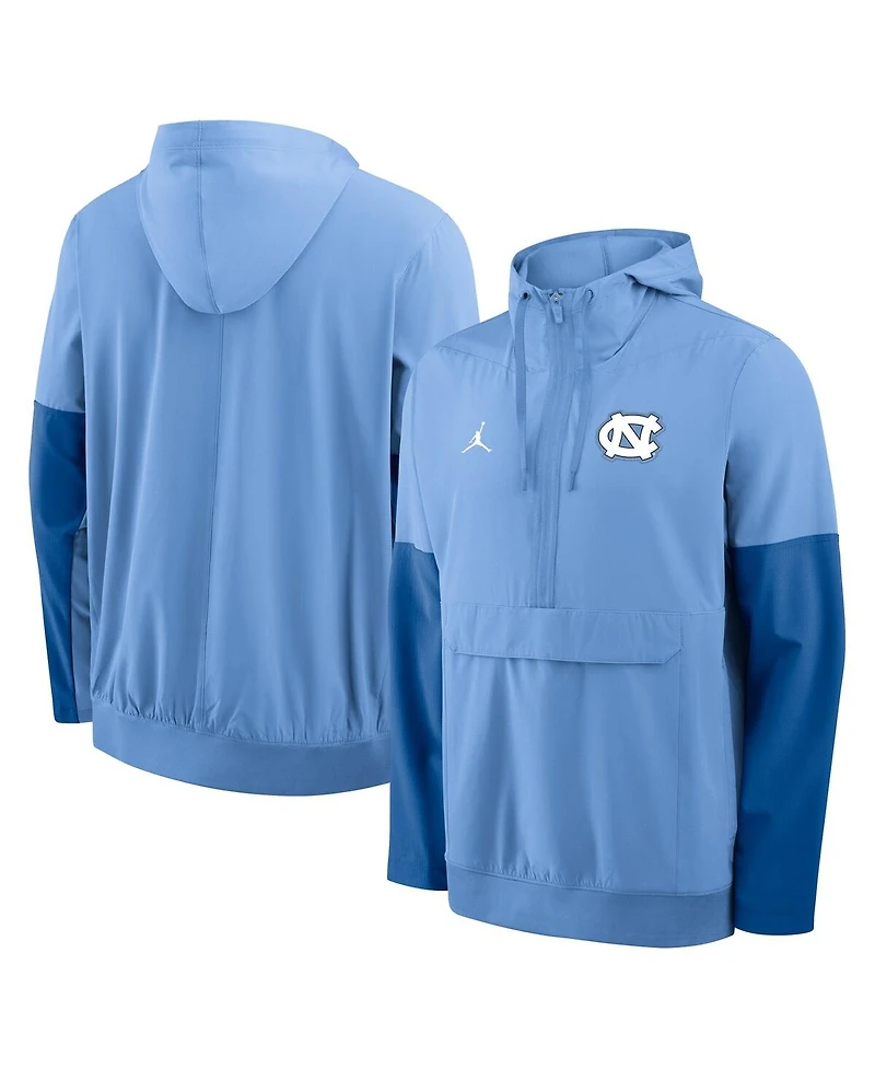Nike Men's Light Blue North Carolina Tar Heels Anorak Half-Zip Hoodie Jacket