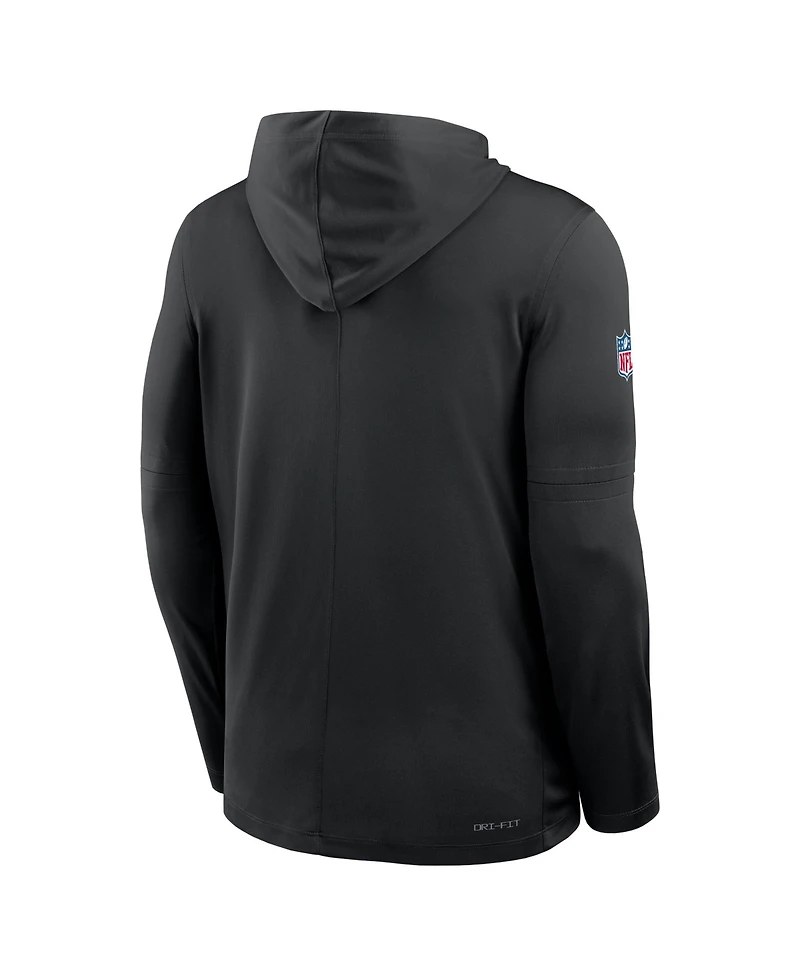 Nike Men's Black Baltimore Ravens Sideline Pure Performance Long Sleeve Hoodie T-Shirt