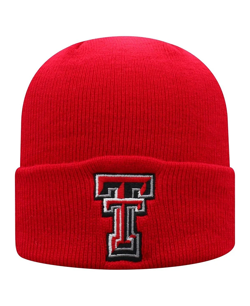 Top of the World Men's Red Texas Tech Red Raiders Logo Cuffed Knit Hat