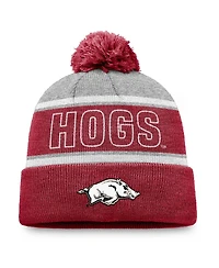 Top of the World Men's Cardinal Arkansas Razorbacks Two-Tone Cuffed Pom with Knit Hat