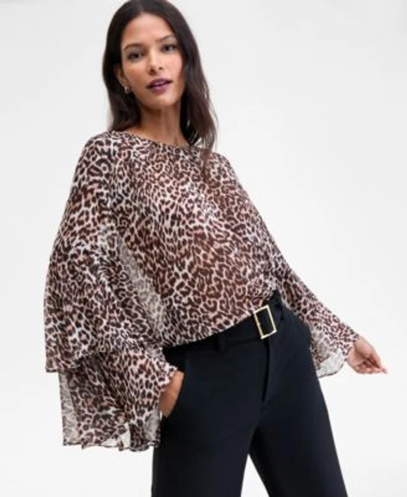 I.N.C. International Concepts Womens Ruffle Trim Bell Sleeve Blouse P Xs 3x Macys Exclusive
