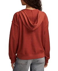 Lucky Brand Women's Crochet Trim Baja Hoodie