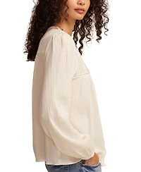 Lucky Brand Women's Peasant Button Down Blouse