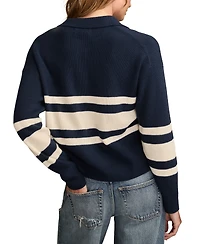 Lucky Brand Women's Rugby Polo Long-Sleeve Sweater