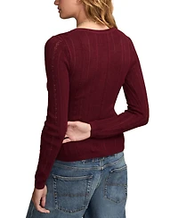 Lucky Brand Women's Pointelle Henley Sweater