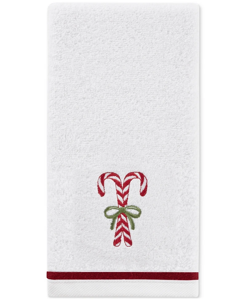 Decor Studio Holiday Candy Canes Turkish Cotton 2-Pc. Hand Towel Set, 16" x 28"