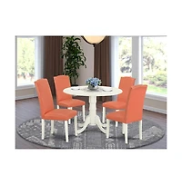 East West Furniture Dining Room Set Linen White