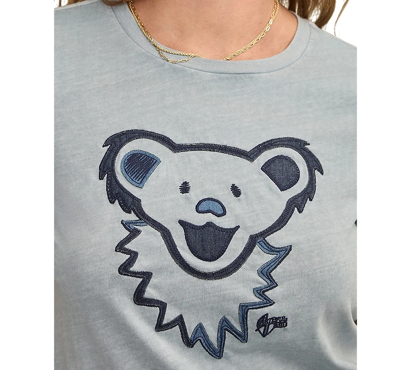 Lucky Brand Women's Grateful Dead Denim Bear Head T-Shirt