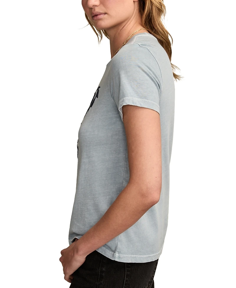 Lucky Brand Women's Grateful Dead Denim Bear Head T-Shirt