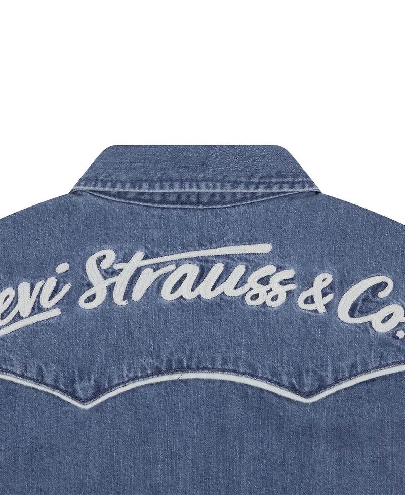 Levi's Big Boys Logo Western Denim Twill Long Sleeve Shirt