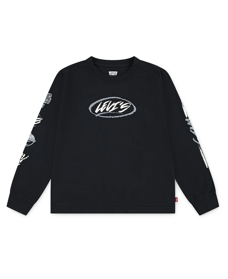 Levi's Toddler and Little Boys Skater Doodle Long Sleeve T-Shirt