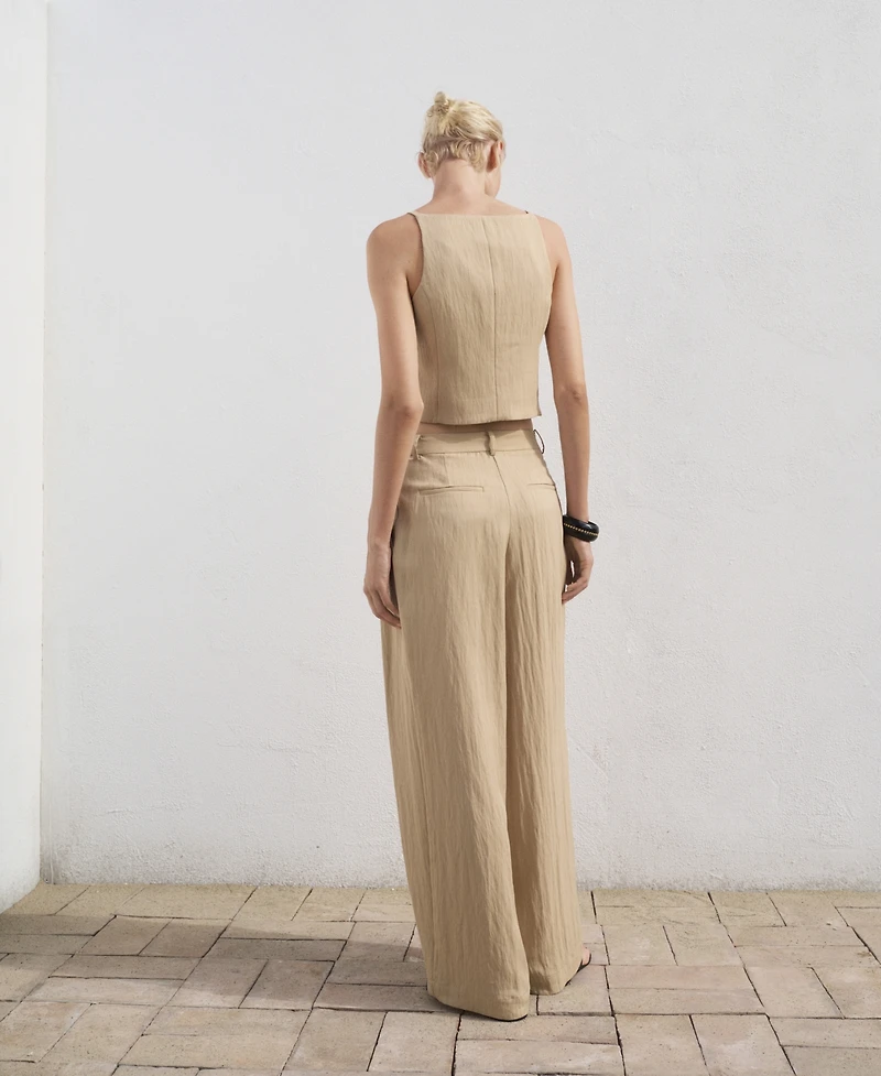 Mango Women's Straight Mid-Rise Suit Pants