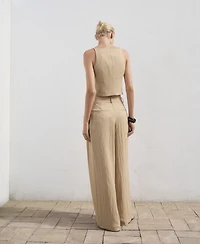 Mango Women's Straight Mid-Rise Suit Pants