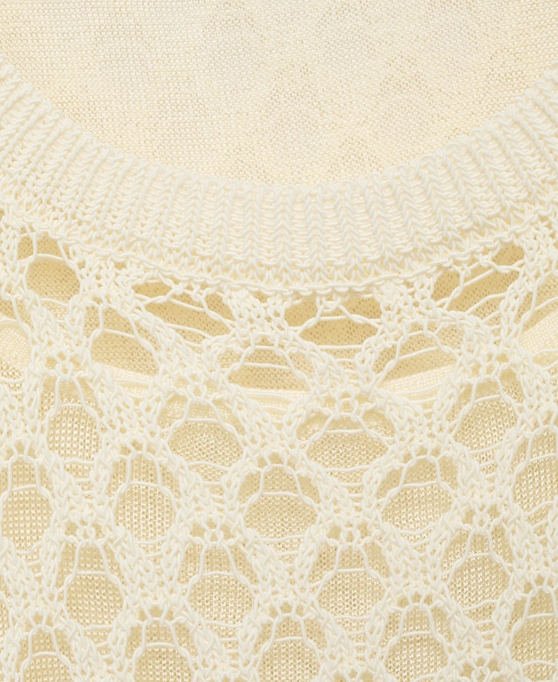 Mango Women's Straps Crochet Top