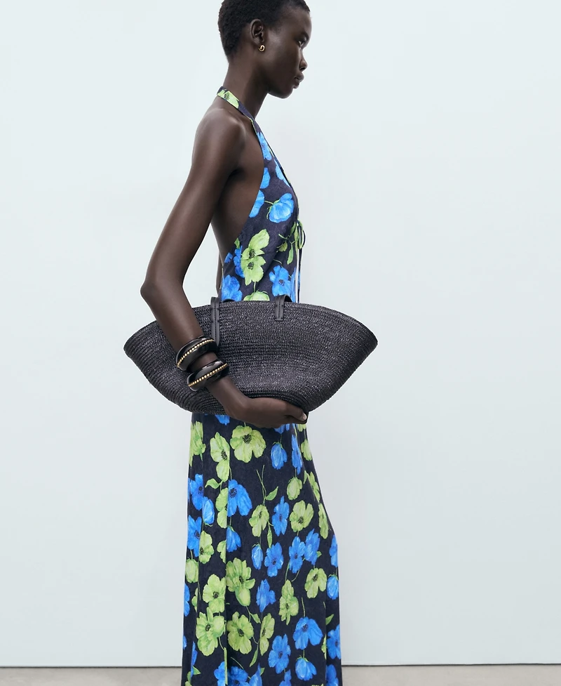 Mango Women's Long Floral-Print Dress