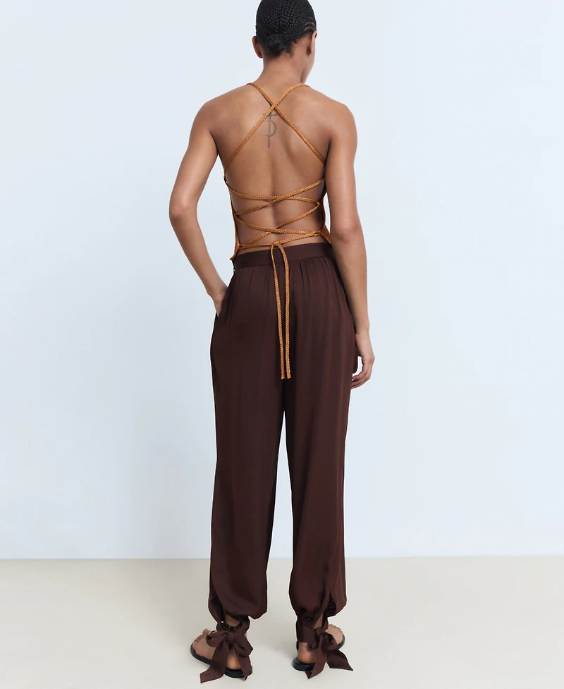 Mango Women's Bows Detail Balloon-Style Pants
