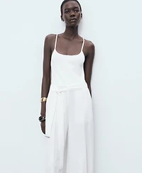 Mango Women's Belted Long Lyocell Jumpsuit