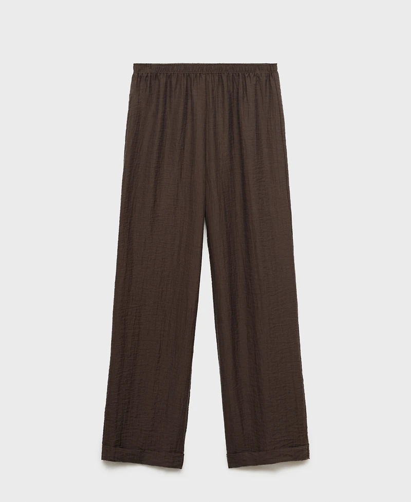 Mango Women's Elastic Waistband Lyocell Pants
