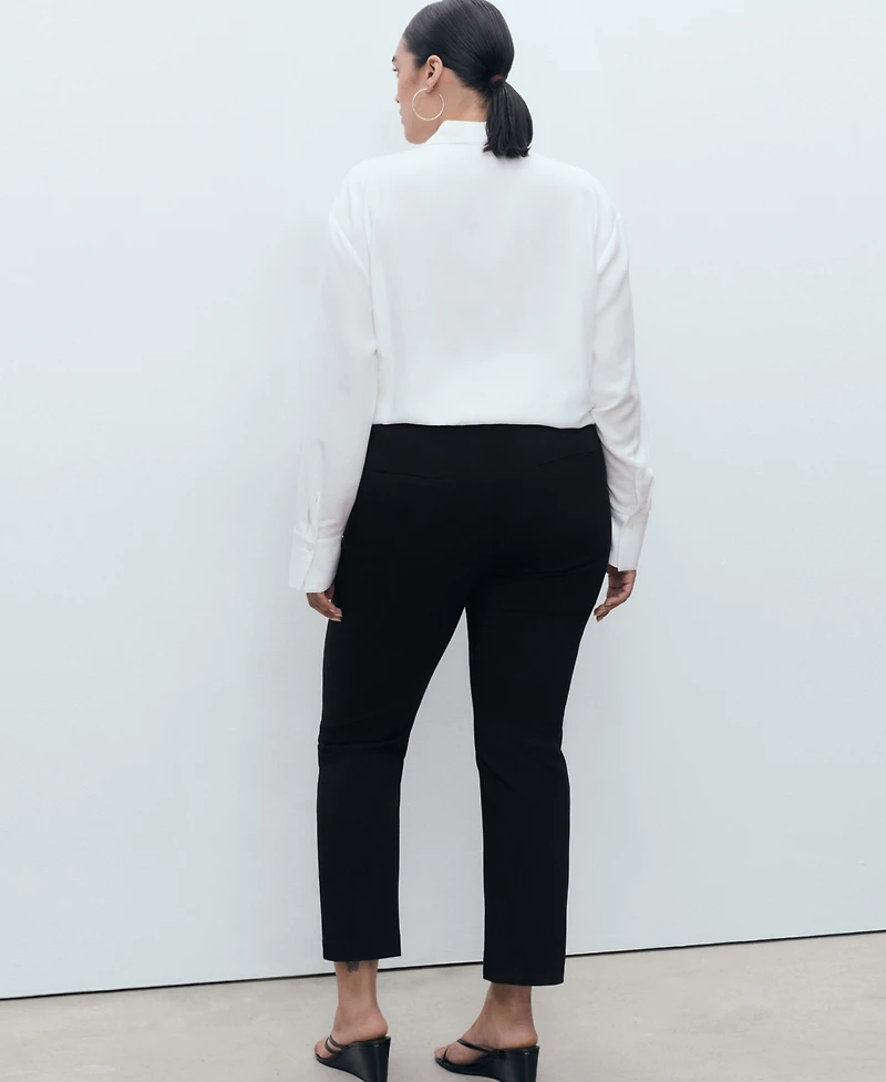Mango Women's Straight-Cut Crop Pants