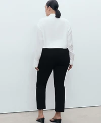 Mango Women's Straight-Cut Crop Pants